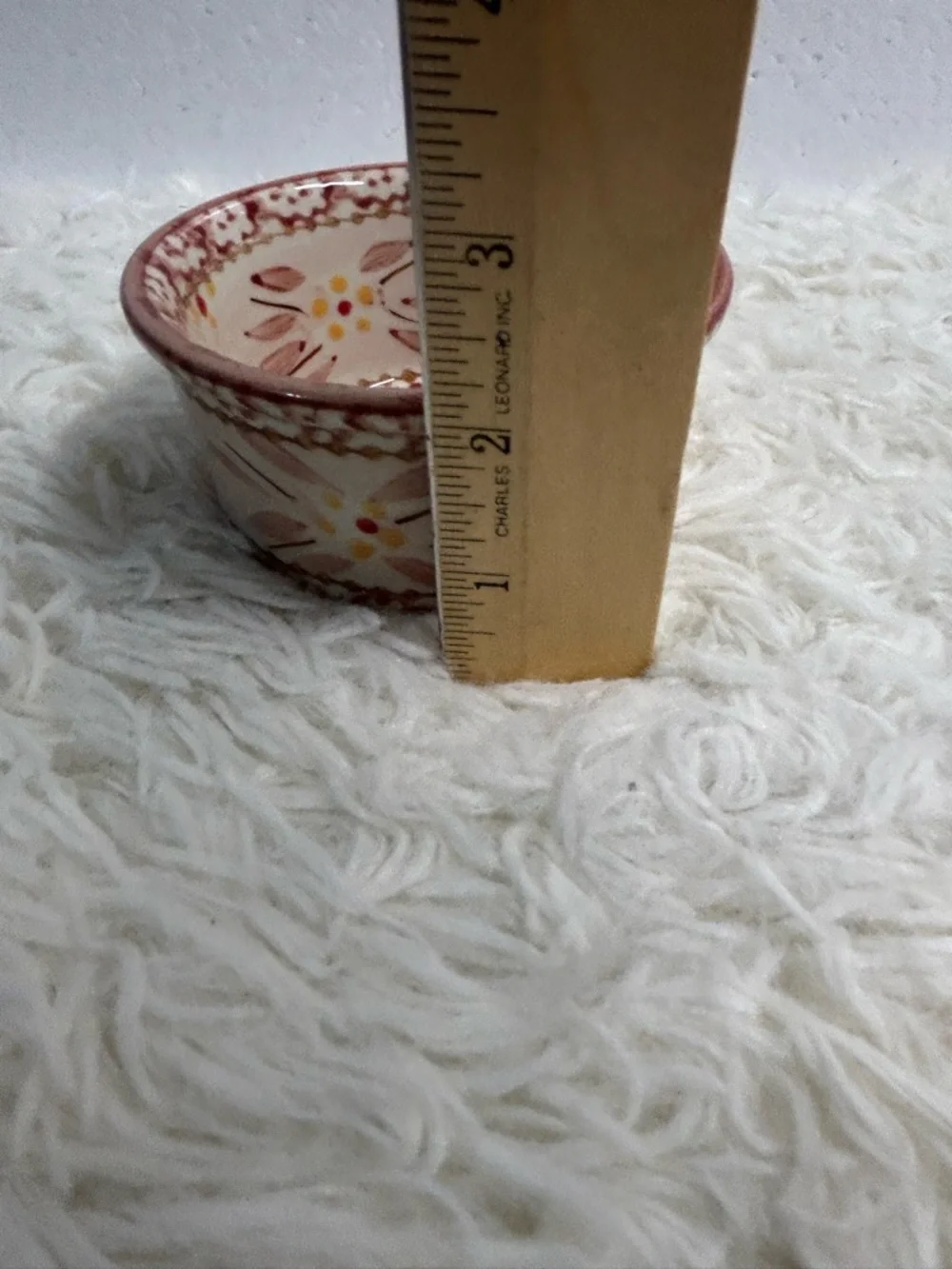 Temp-Tations Hand-Painted Ceramic Ramekin in Peach, Cream & Yellow Floral